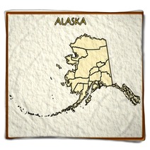 Alaska Usa State Map Seal Emblem Federal America Blankets 29840775