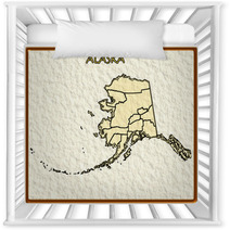 Alaska Usa State Map Seal Emblem Federal America Nursery Decor 29840775