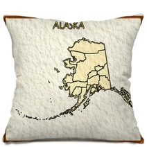 Alaska Usa State Map Seal Emblem Federal America Pillows 29840775