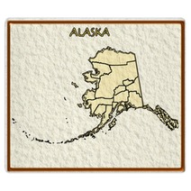 Alaska Usa State Map Seal Emblem Federal America Rugs 29840775