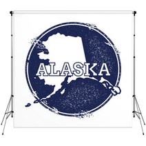 Alaska Vector Map Grunge Rubber Stamp With The Name And Map Of Alaska Vector Illustration Can Be Used As Insignia Logotype Label Sticker Or Badge Of Usa State Backdrops 115018464