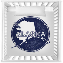 Alaska Vector Map Grunge Rubber Stamp With The Name And Map Of Alaska Vector Illustration Can Be Used As Insignia Logotype Label Sticker Or Badge Of Usa State Nursery Decor 115018464