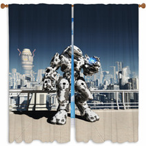 Alien Battle Droid - City Watch Window Curtains 49763965