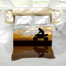 All Terrain Vehicle Quad Motorbike Rider In Wild Nature Bedding 47833777