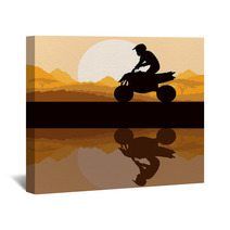 All Terrain Vehicle Quad Motorbike Rider In Wild Nature Wall Art 47833777