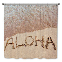 Aloha Written On A Hawaiian Beach Bath Decor 48869291