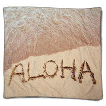 Aloha Written On A Hawaiian Beach Blankets 48869291
