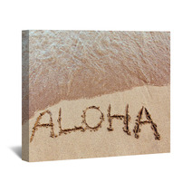 Aloha Written On A Hawaiian Beach Wall Art 48869291