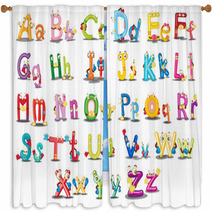 Alphabet Characters Window Curtains 40782611
