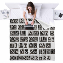 Alphabet From Old Metal Letters Blankets 40872112