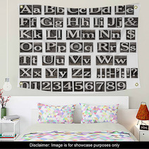 Alphabet From Old Metal Letters Wall Art 40872112