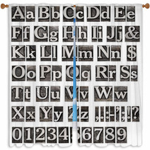 Alphabet From Old Metal Letters Window Curtains 40872112