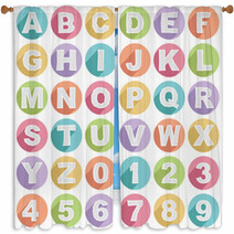 Alphabet Icons Window Curtains 66920086