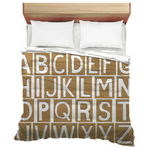 Alphabet Letters Made From Cardboard Paper School Background Bedding 56174947