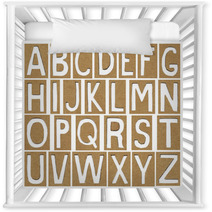 Alphabet Letters Made From Cardboard Paper School Background Nursery Decor 56174947
