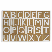 Alphabet Letters Made From Cardboard Paper School Background Rugs 56174947