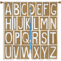 Alphabet Letters Made From Cardboard Paper School Background Window Curtains 56174947