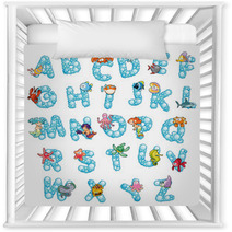 Alphabet With Bubbles Vector Isolated Letters Nursery Decor 42530586