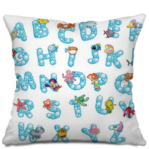 Alphabet With Bubbles Vector Isolated Letters Pillows 42530586