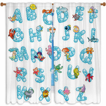 Alphabet With Bubbles Vector Isolated Letters Window Curtains 42530586