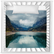 Alpine Lake With Dramatic Sky And Mountains. Tirol, Austria Nursery Decor 65114996