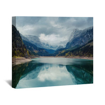 Alpine Lake With Dramatic Sky And Mountains. Tirol, Austria Wall Art 65114996