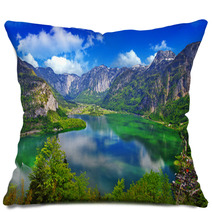 Amazing Alpine Lakes, Hallstatt, Austria Pillows 54052587