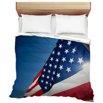 Amereican Flag Display Commemorating National Holiday Bedding 43448206