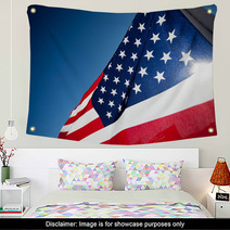 Amereican Flag Display Commemorating National Holiday Wall Art 43448206