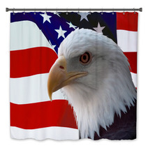 American Bald Eagle On Flag Bath Decor 862924