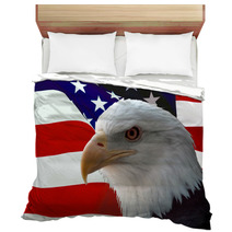 American Bald Eagle On Flag Bedding 862924