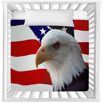 American Bald Eagle On Flag Nursery Decor 862924
