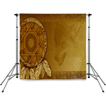 American Dreamcatcher With Wolf Backdrops 35392186