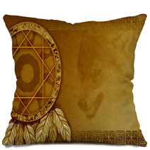American Dreamcatcher With Wolf Pillows 35392186