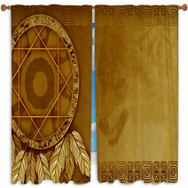 American Dreamcatcher With Wolf Window Curtains 35392186
