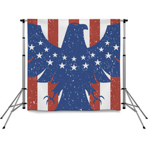 American Eagle Background In Flag Colors Backdrops 101287361