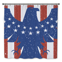 American Eagle Background In Flag Colors Bath Decor 101287361