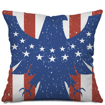 American Eagle Background In Flag Colors Pillows 101287361