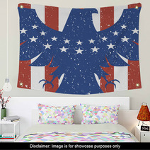 American Eagle Background In Flag Colors Wall Art 101287361
