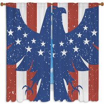 American Eagle Background In Flag Colors Window Curtains 101287361