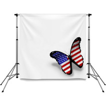 American Flag Butterfly, Isolated On White Background Backdrops 42606132