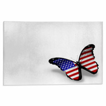 American Flag Butterfly, Isolated On White Background Rugs 42606132