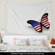 American Flag Butterfly, Isolated On White Background Wall Art 42606132