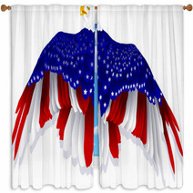 American Flag Eagle Window Curtains 93483772