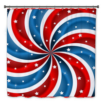 American Flag Stars And Swirly Stripes Bath Decor 23612897