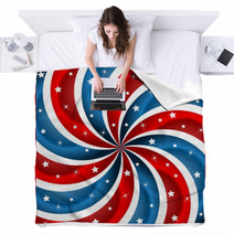American Flag Stars And Swirly Stripes Blankets 23612897