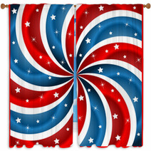 American Flag Stars And Swirly Stripes Window Curtains 23612897