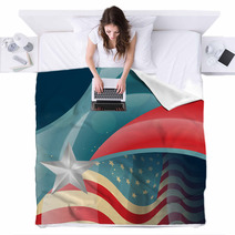 American Flag Vector Blankets 42690289