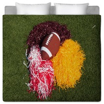 American Football And Pom Poms On Field Bedding 25094382