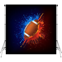 American Football Ball In Paint Backdrops 34706606